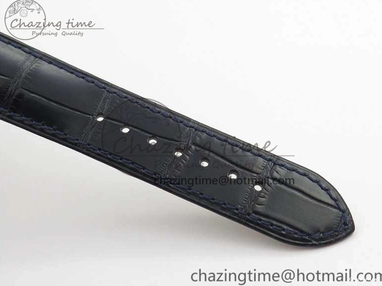 1218 Timeless De Ville Prestige Real PR SS ZF 1:1 Best Edition Gray Dial Blue Markers on Blue Leather Strap MIYOTA 7936